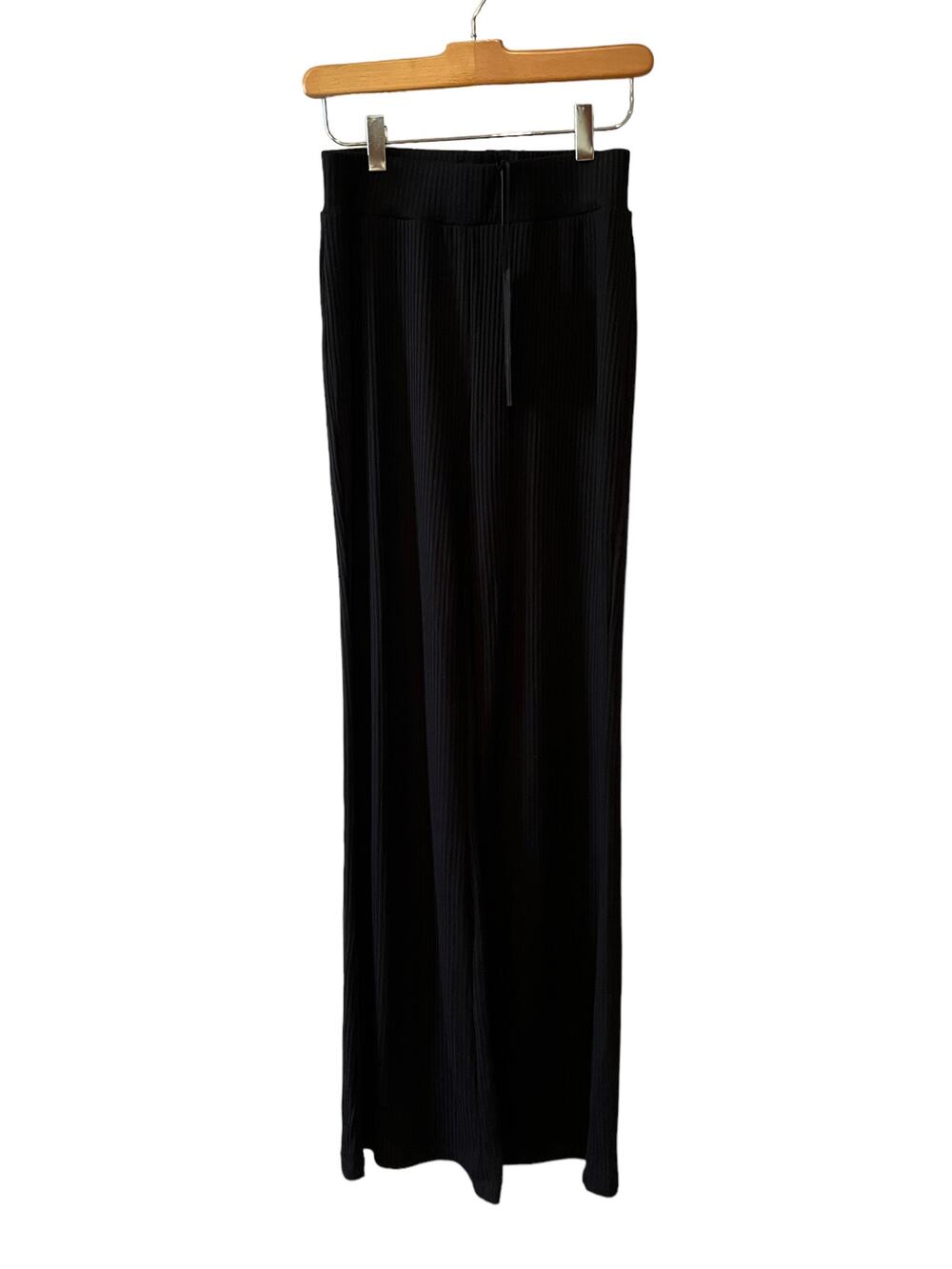 House of Harlow 1960 Revolve Wide Leg Ribbed Knit Pants Black